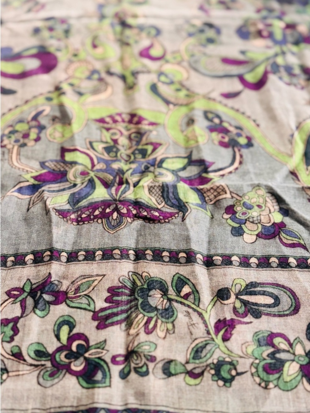 Emilio Pucci Firenze Modal Cashmere Shawl Scarf Italy 78x24 - Picture 8 of 9